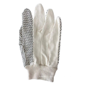 Cotton White knitting Black PVC Dotted  Mechanical Work Gloves